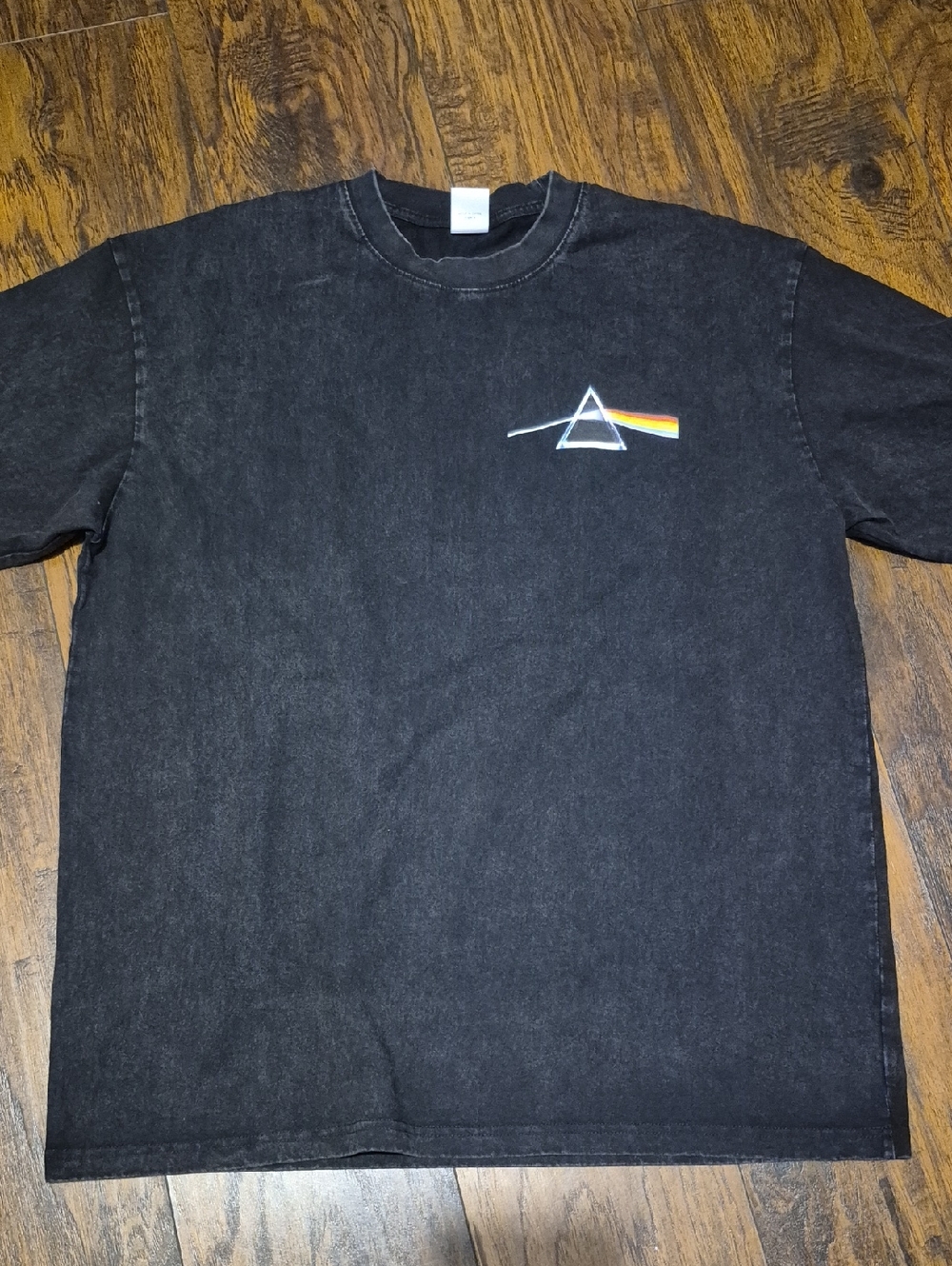 Men's Black Short-Sleeve Graphic Tee with Prism Stripe